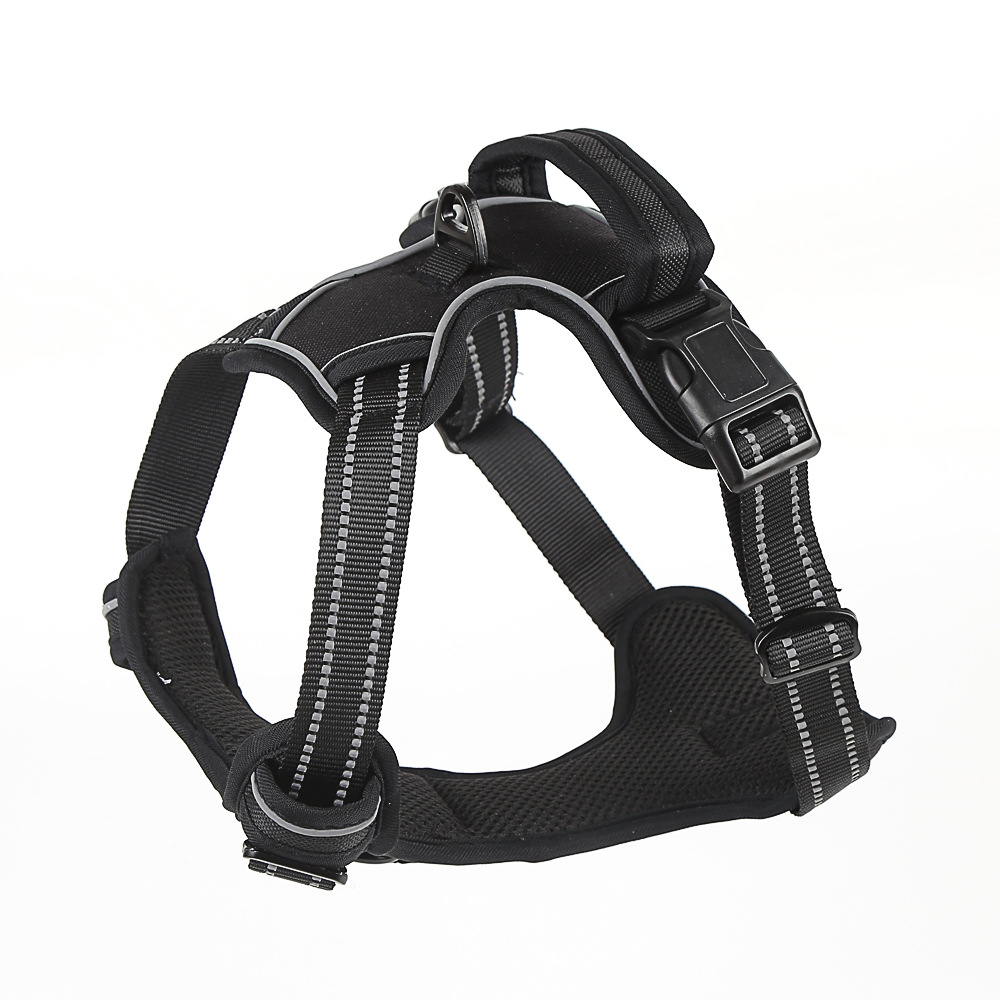 Adjustable Reflective Dog Harness with LED Lights – Breathable Comfort Vest for Small to Large