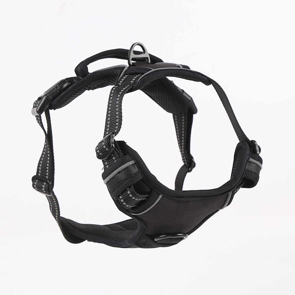 Adjustable Reflective Dog Harness with LED Lights – Breathable Comfort Vest for Small to Large