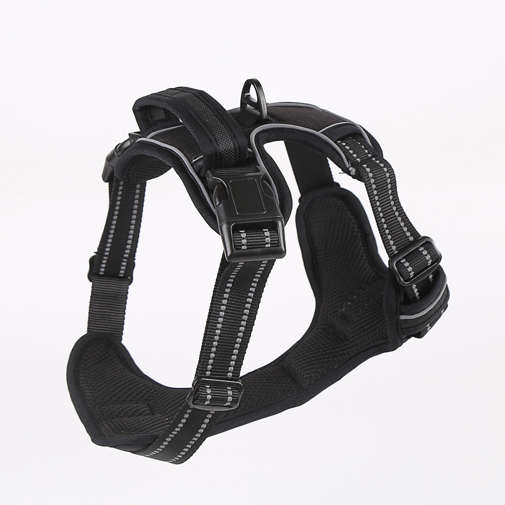 Adjustable Reflective Dog Harness with LED Lights – Breathable Comfort Vest for Small to Large
