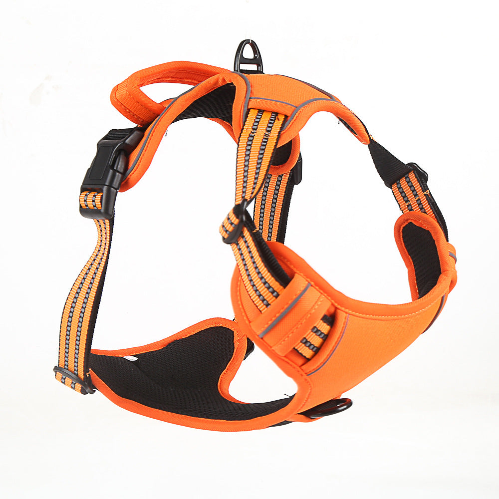 Adjustable Reflective Dog Harness with LED Lights – Breathable Comfort Vest for Small to Large