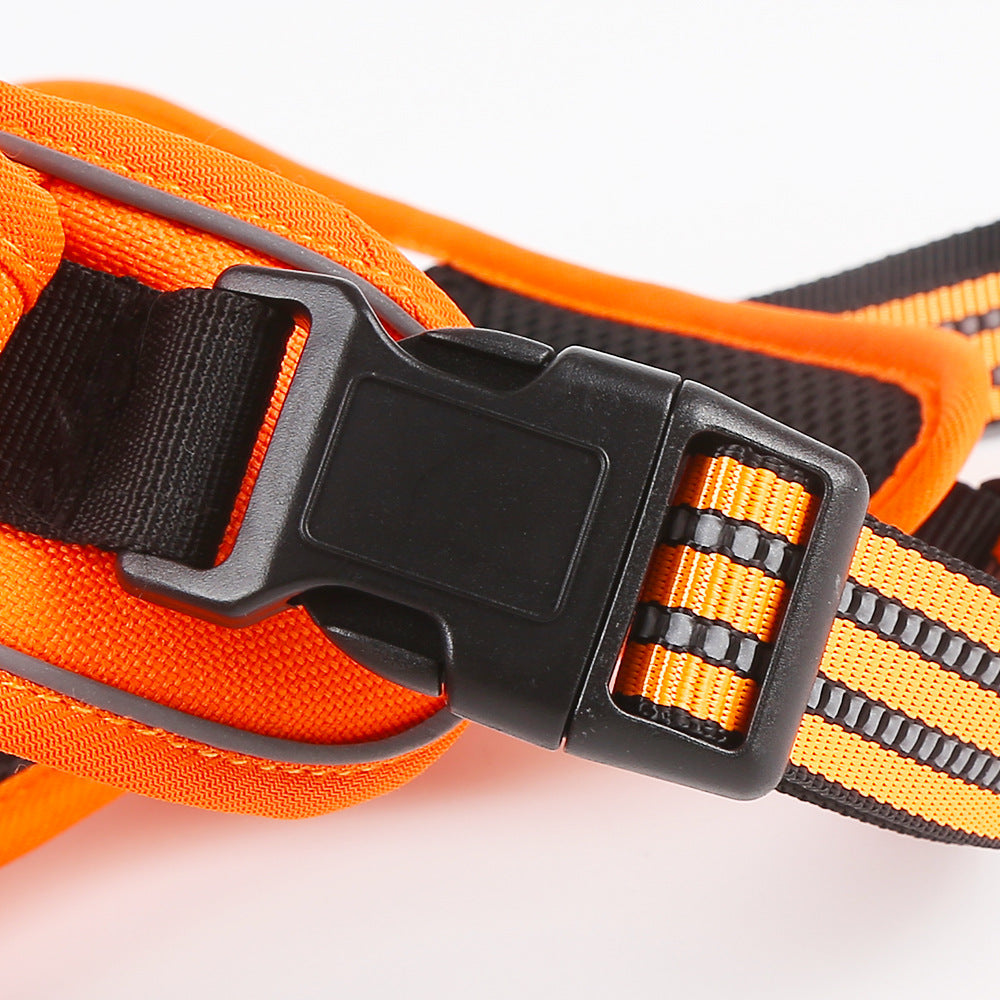 Adjustable Reflective Dog Harness with LED Lights – Breathable Comfort Vest for Small to Large