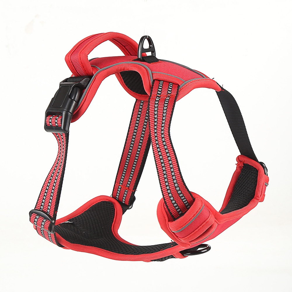 Adjustable Reflective Dog Harness with LED Lights – Breathable Comfort Vest for Small to Large