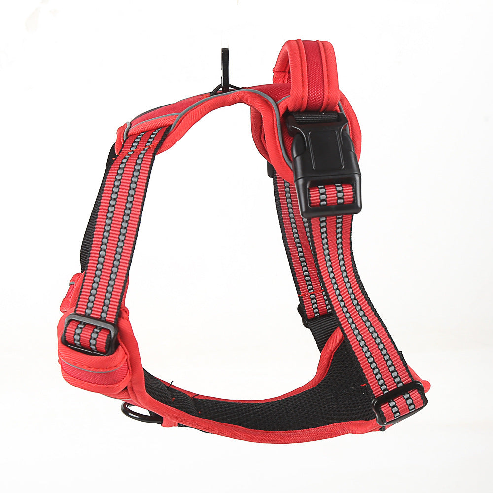 Adjustable Reflective Dog Harness with LED Lights – Breathable Comfort Vest for Small to Large