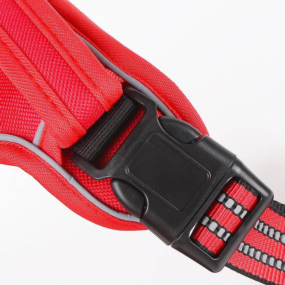 Adjustable Reflective Dog Harness with LED Lights – Breathable Comfort Vest for Small to Large