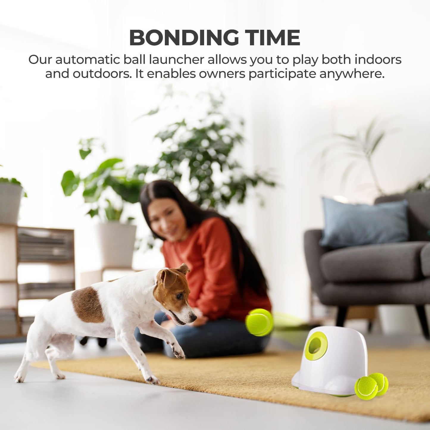 Automatic Dog Ball Launcher for Small Dogs – Interactive Tennis Thrower with 3 Modes & Balls