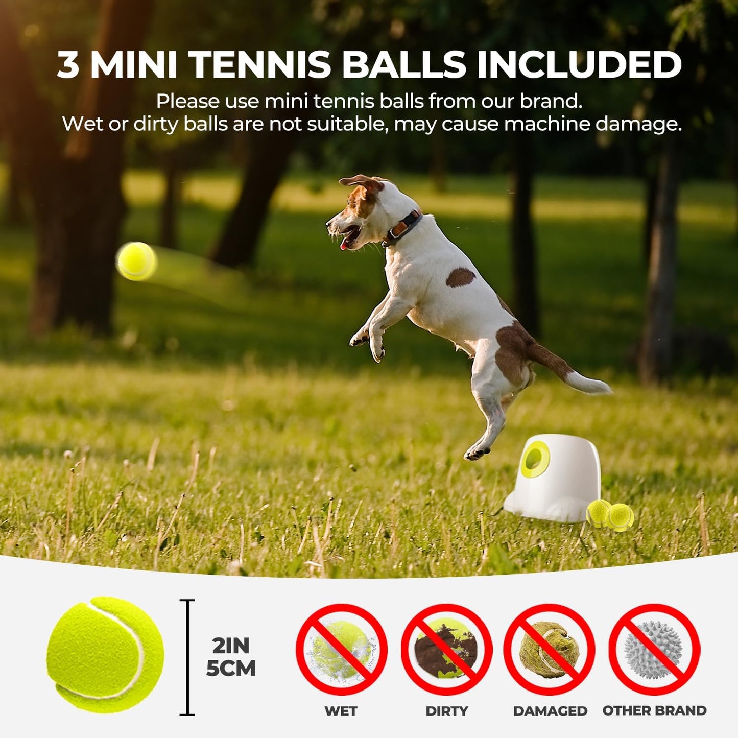 Automatic Dog Ball Launcher for Small Dogs – Interactive Tennis Thrower with 3 Modes & Balls