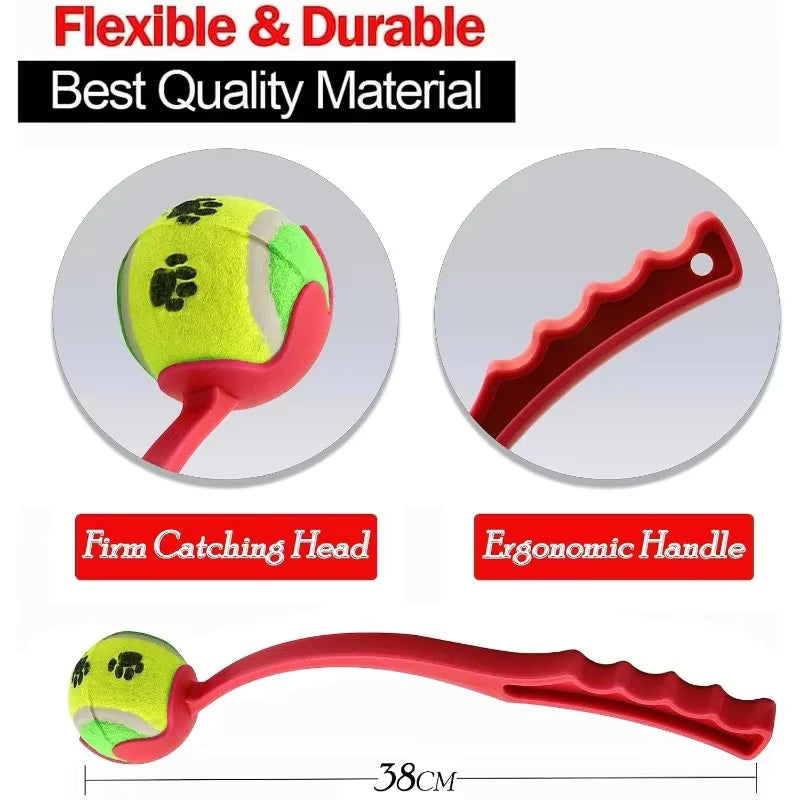 Dog Ball Launcher – Hands-Free Tennis Ball Thrower for Small, Medium & Large Dogs, Portable Fetch & Chase Training Toy