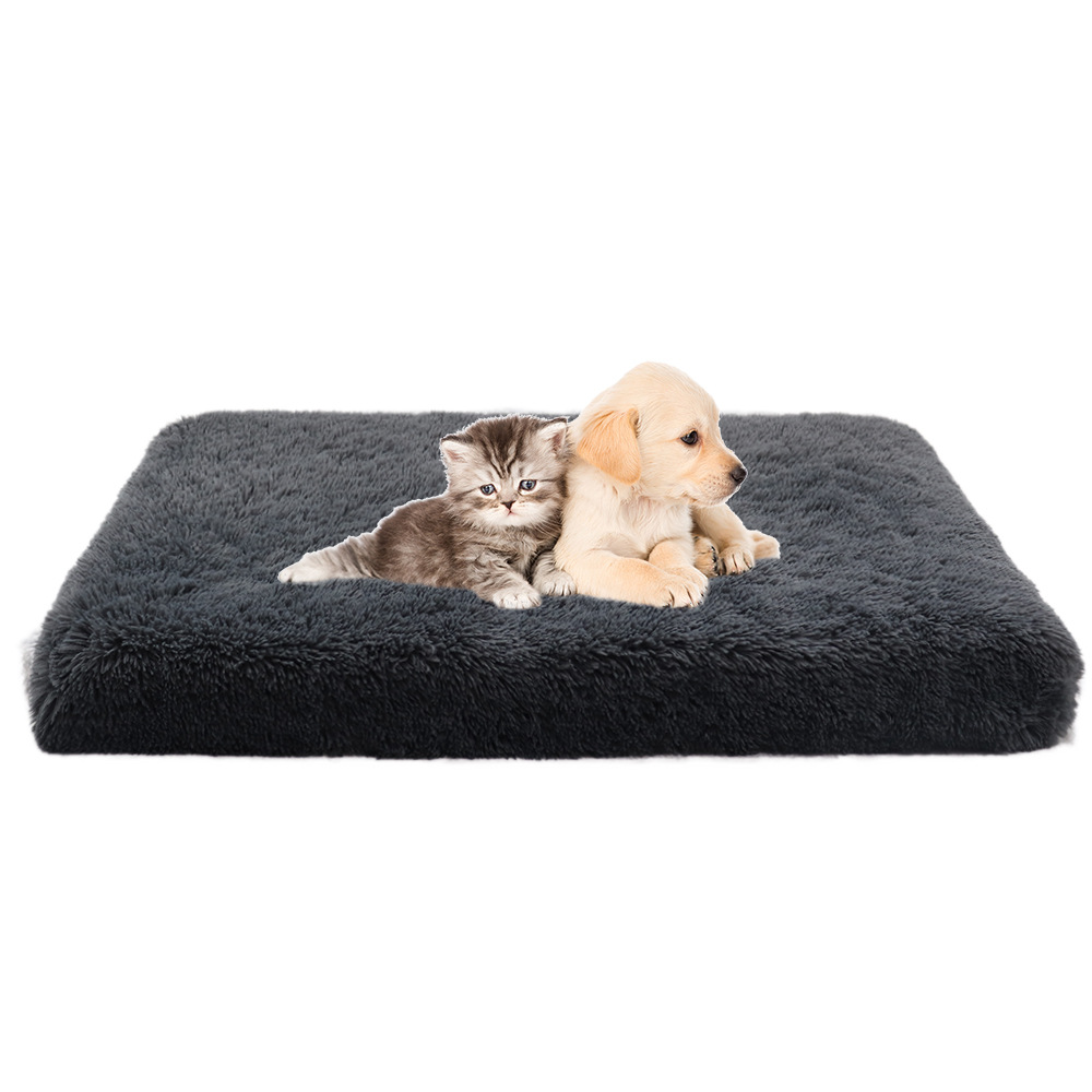 Fluffy Calming Dog Bed – Anti-Anxiety Crate Cushion with Washable Cover & Anti-Slip Bottom for Small, Medium, Large Pets