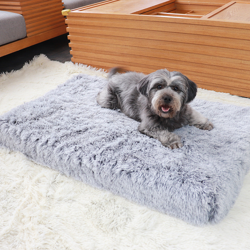 Fluffy Calming Dog Bed – Anti-Anxiety Crate Cushion with Washable Cover & Anti-Slip Bottom for Small, Medium, Large Pets