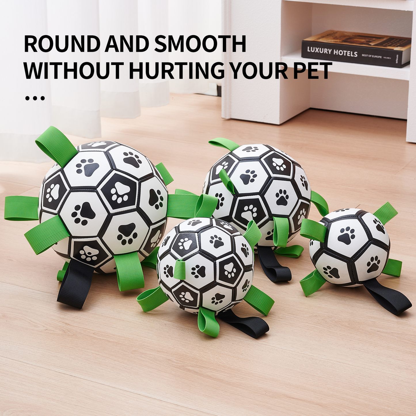 Interactive Dog Football Toy with Grab Tabs – Durable Water Ball for Small & Medium Dogs, Indoor & Outdoor Play