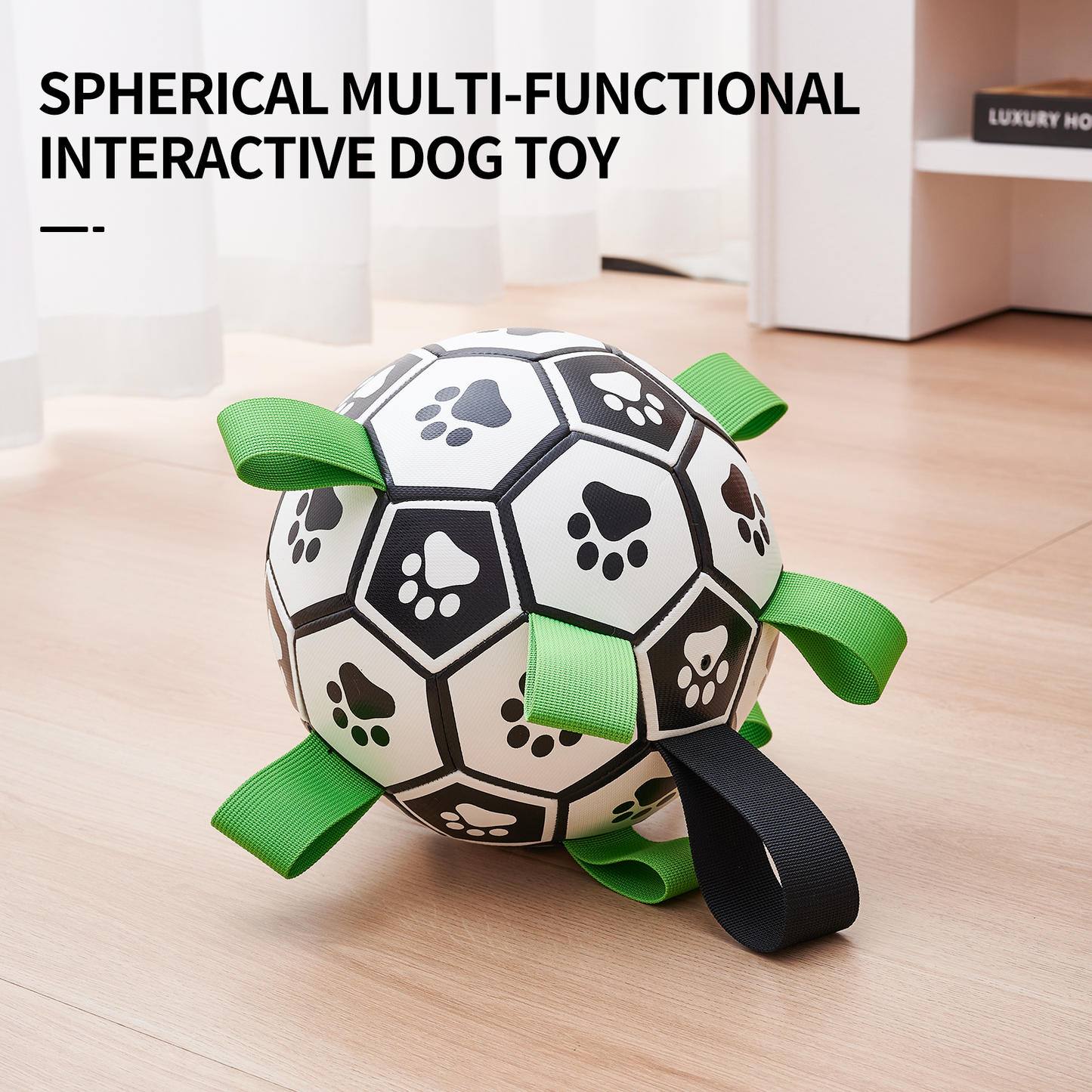 Interactive Dog Football Toy with Grab Tabs – Durable Water Ball for Small & Medium Dogs, Indoor & Outdoor Play