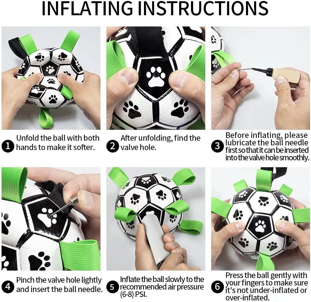 Interactive Dog Football Toy with Grab Tabs – Durable Water Ball for Small & Medium Dogs, Indoor & Outdoor Play