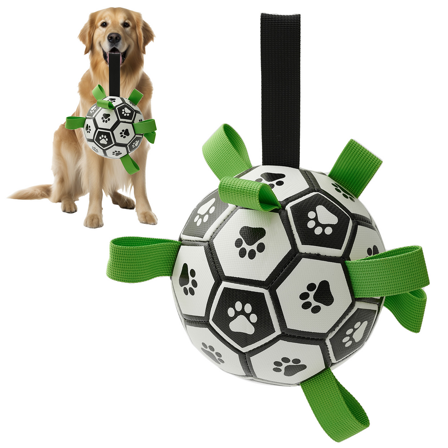 Interactive Dog Football Toy with Grab Tabs – Durable Water Ball for Small & Medium Dogs, Indoor & Outdoor Play
