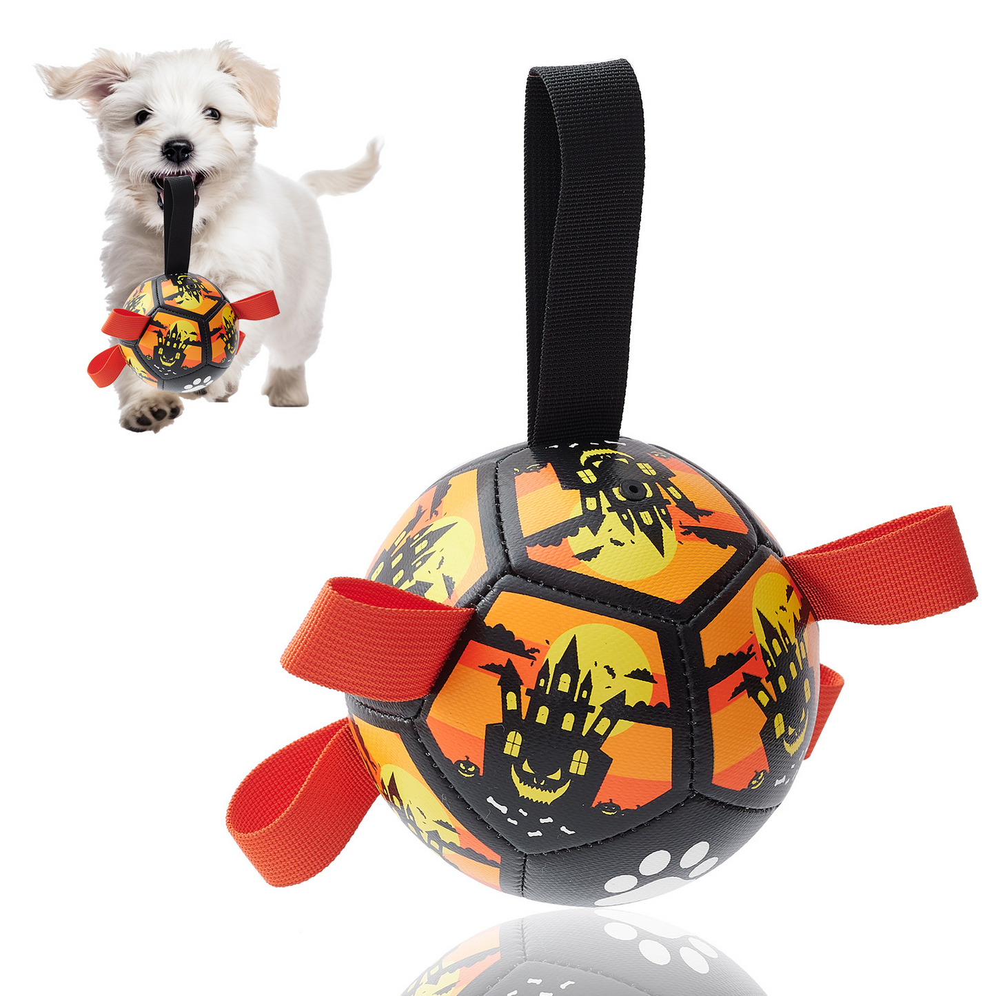 Interactive Dog Football Toy with Grab Tabs – Durable Water Ball for Small & Medium Dogs, Indoor & Outdoor Play