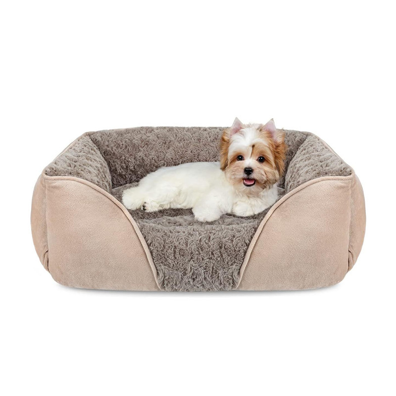 Machine Washable Dog Bed – Suede Fabric, Anti-Slip, High-Rebound Sides for Support
