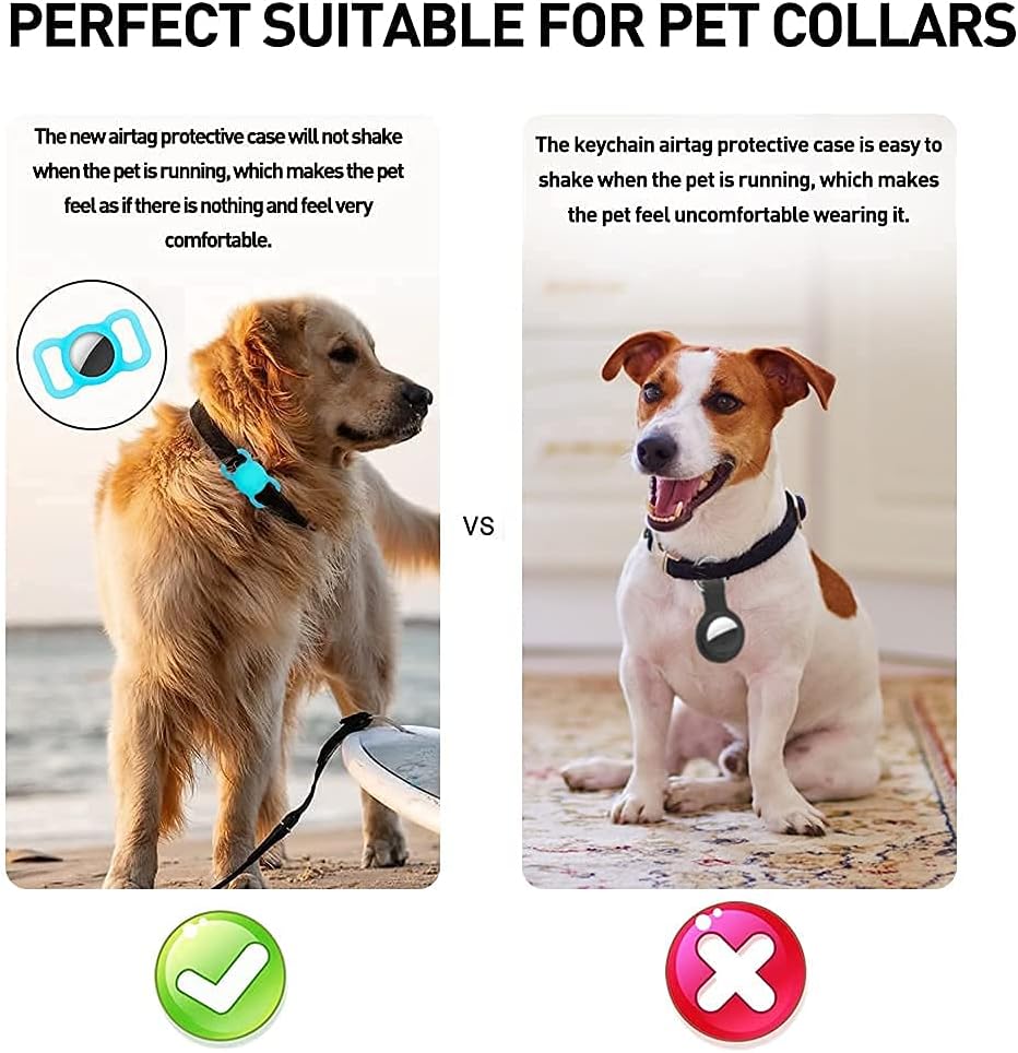 Reflective Dog Collar with Airtag Holder – Adjustable Anti-Lost Nylon Pet Collar