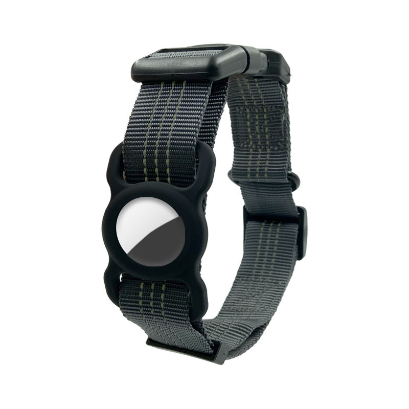 Reflective Dog Collar with Airtag Holder – Adjustable Anti-Lost Nylon Pet Collar