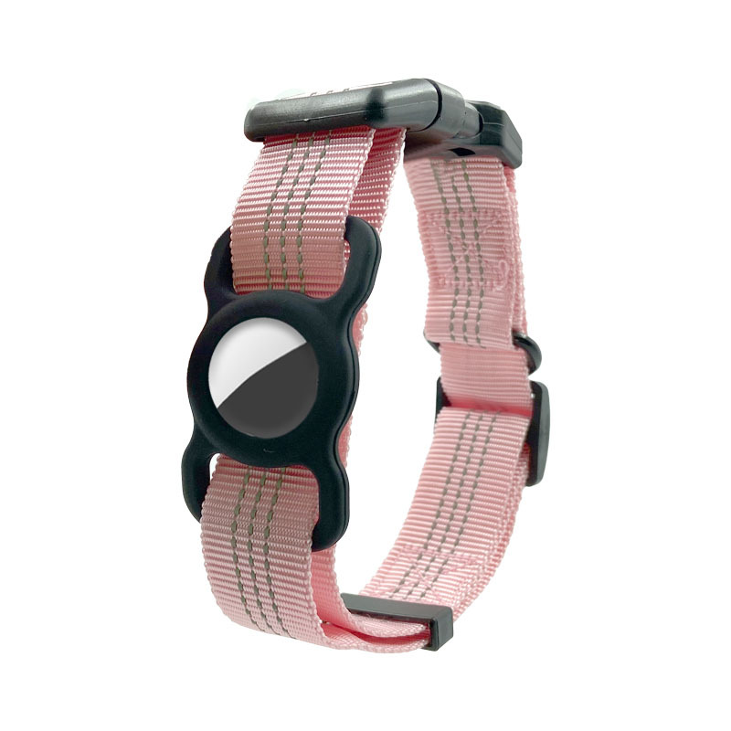 Reflective Dog Collar with Airtag Holder – Adjustable Anti-Lost Nylon Pet Collar