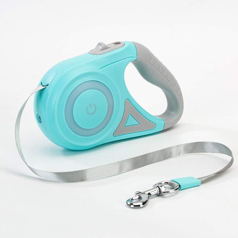 Retractable Dog Leash with LED Light – Tangle-Free, Smart Lock, Night Safety