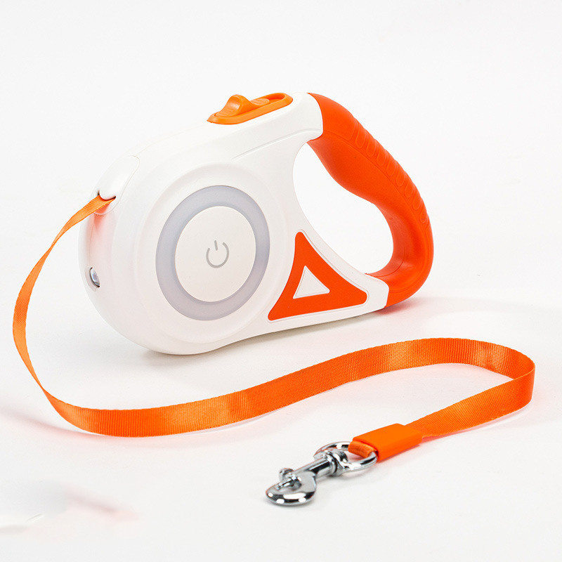 Retractable Dog Leash with LED Light – Tangle-Free, Smart Lock, Night Safety