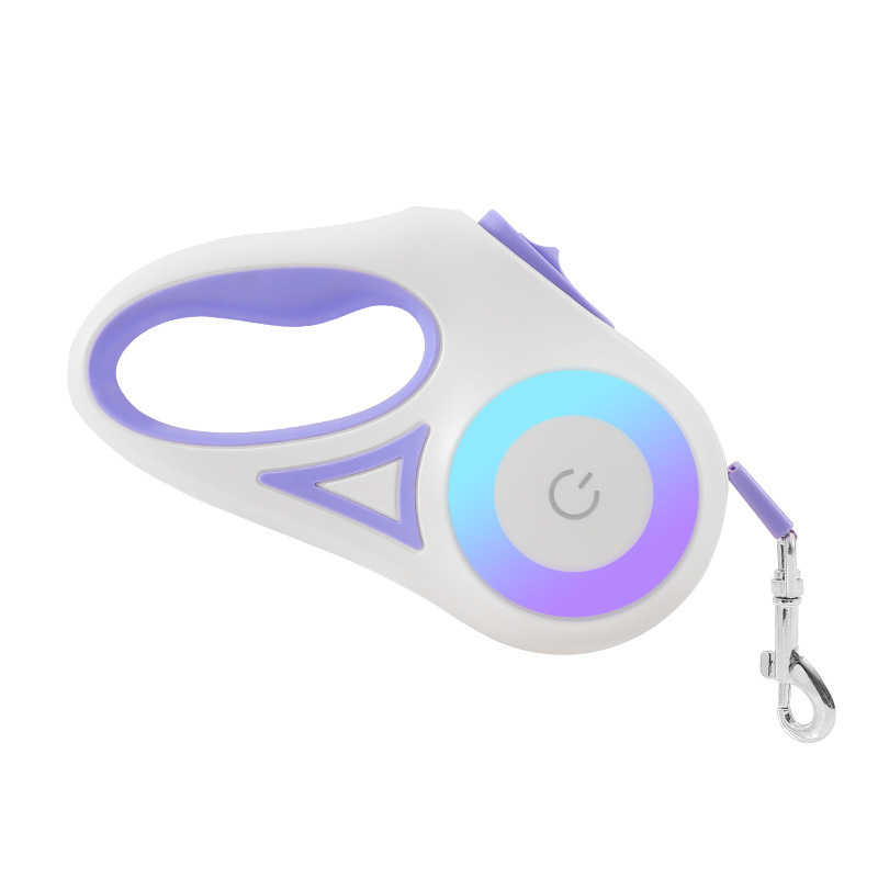Retractable Dog Leash with LED Light – Tangle-Free, Smart Lock, Night Safety