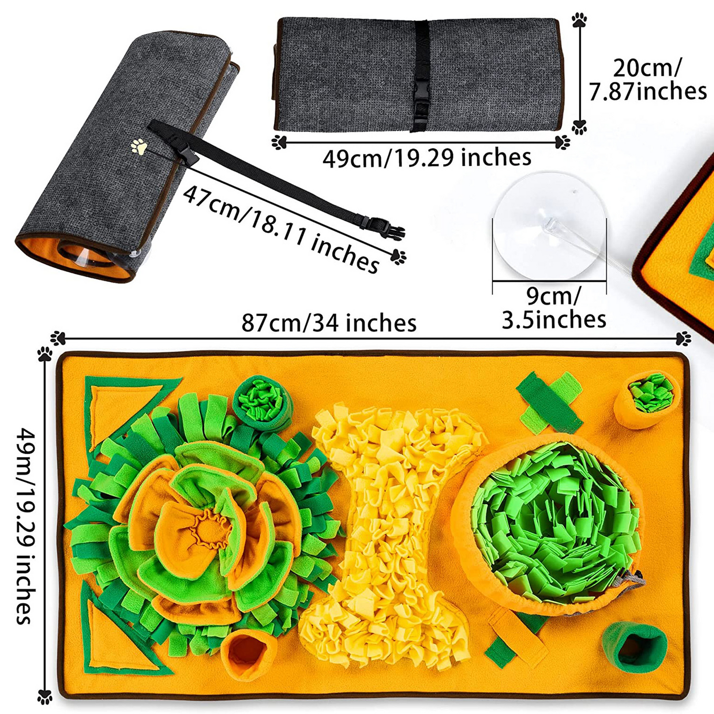 Snuffle Mat for Dogs – Interactive Feeding Puzzle Toy for Mental Stimulation & Slow Eating, Machine Washable, Anti-Slip Design