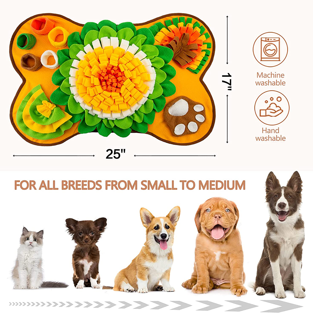 Snuffle Mat for Dogs – Interactive Feeding Puzzle Toy for Mental Stimulation & Slow Eating, Machine Washable, Anti-Slip Design