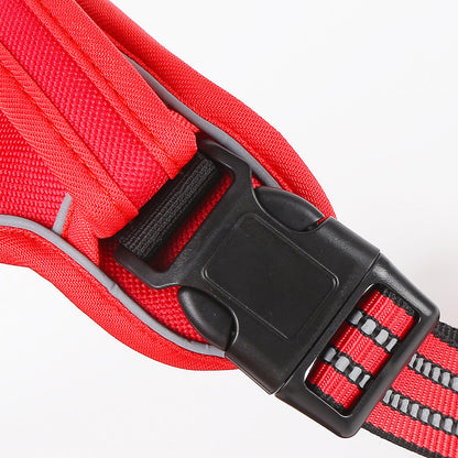 Adjustable Reflective Dog Harness with LED Lights – Breathable Comfort Vest for Small to Large