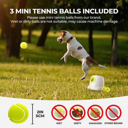 Automatic Dog Ball Launcher for Small Dogs – Interactive Tennis Thrower with 3 Modes & Balls