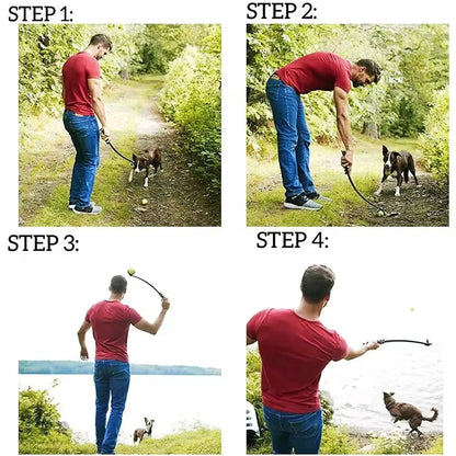 Dog Ball Launcher – Hands-Free Tennis Ball Thrower for Small, Medium & Large Dogs, Portable Fetch & Chase Training Toy