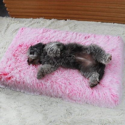 Fluffy Calming Dog Bed – Anti-Anxiety Crate Cushion with Washable Cover & Anti-Slip Bottom for Small, Medium, Large Pets