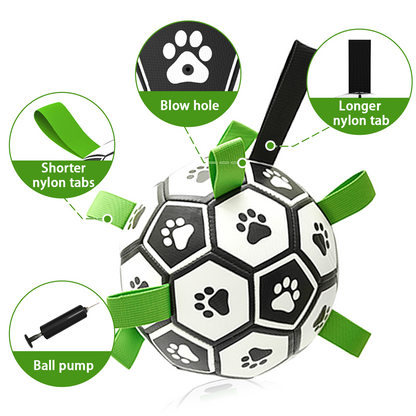 Interactive Dog Football Toy with Grab Tabs – Durable Water Ball for Small & Medium Dogs, Indoor & Outdoor Play