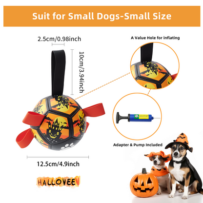 Interactive Dog Football Toy with Grab Tabs – Durable Water Ball for Small & Medium Dogs, Indoor & Outdoor Play