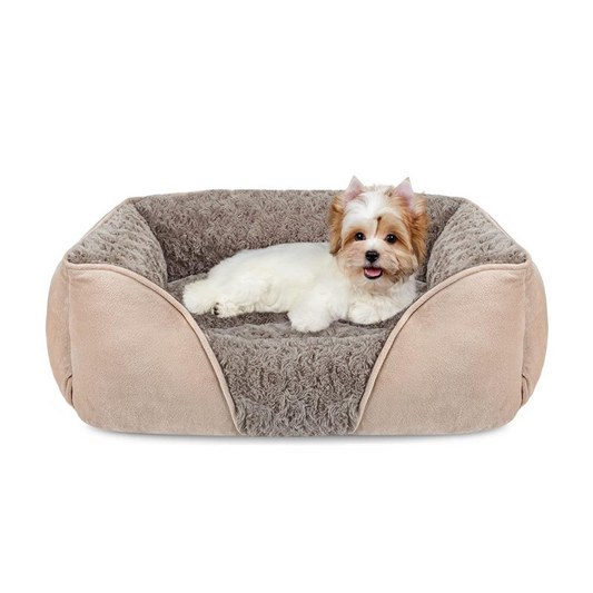 Machine Washable Dog Bed – Suede Fabric, Anti-Slip, High-Rebound Sides for Support