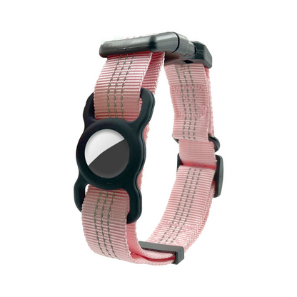 Reflective Dog Collar with Airtag Holder – Adjustable Anti-Lost Nylon Pet Collar