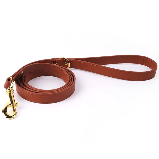 Snugssy Leatherette Leash Chestnut Brown