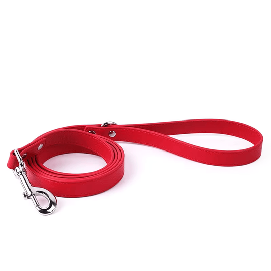 Snugssy Leatherette Leash Crimson Red