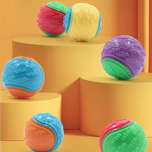 Indestructible Squeaky Dog Balls – Chew Toys for Teeth Cleaning & Puppy Training